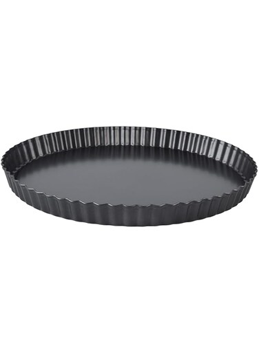 Round Tart Pan, Removable Bottom Non Stick Tart Pan Large Fluted Tart Pans for Baking, Quiche Pan(11-inch)