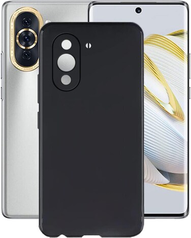 Muzz Case for Huawei Nova 10 Case, Soft TPU Back Cover Shockproof Silicone Bumper Anti-Fingerprints Full-Body Protective Case Cover for Nova 10 Black
