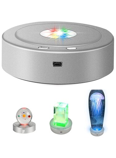 Spining Rotating Display Buy SYOSI 7 LED Rotating Display Stand, Spinning Display Stand with ...