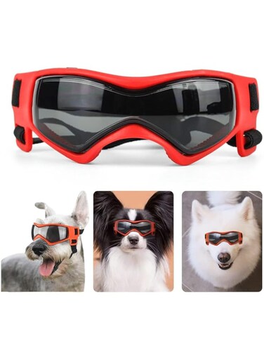 GraGra Dog Goggles, Dog Sunglasses Small UV Protection Goggles with Adjustable Straps, Windproof Anti-Dust Snowproof Pet Soft Frame Glasses