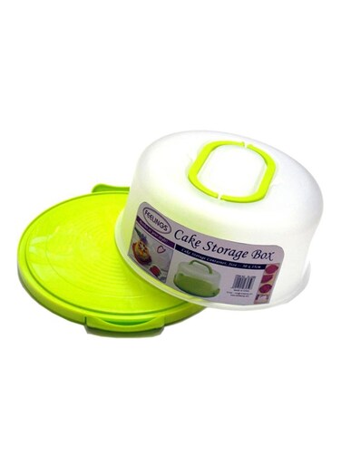 Cake Storage Box Green/Clear 30x15cm