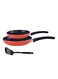 2-Piece Non-Stick Fry Pan Set With Slotted Turner Red 18, 24cm