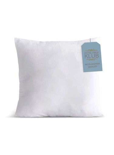 Linen Klub 1-Piece Cushion Filler 45x45 cm &acirc;&euro;&ldquo; 350 Grams Filling &acirc;&euro;&ldquo; Soft &amp; Fluffy Insert with Non-Woven Outer Fabric &acirc;&euro;&ldquo; Ideal for Sofa, Chair &amp; Decorative Use Microfiber White 45x45cm
