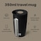 bottlebottle Bottle Bottle Insulated Travel Mug 350ml Stainless Steel Office Coffee Cup with Push Button Lid Keeps Cold and Hot for 12 Hours (Black)