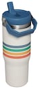 Stanley IceFlow Flip Straw Tumbler 30oz Varsity Collection Cream Stripe