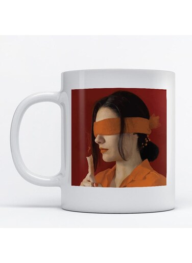 The Woman Printed Mug White/Red/Orange
