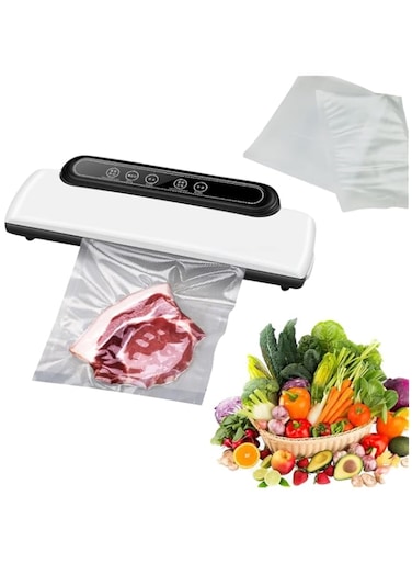 SYOSI Vacuum Sealer Machine for Food Storage, Automatic Compressor Air Sealing System Food Saver, Dry Moist Oily Powder Food Modes, 11.8 inches, Touch Button, with 10 Vacuum Bags