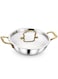 Tri-Ply Stainless Steel Kadai with Lid   Induction Bottom   Gas &amp; Induction Compatible Steel Finish- 22Cm