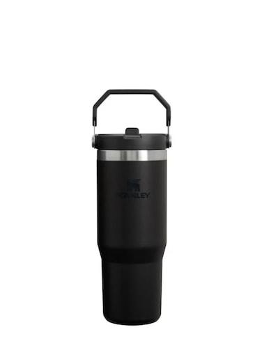 lce Flow 30oz Quencher H2.0 Fast Flowstate Stainless Steel Tumbler - Vacuum Insulated Water Bottle for Home, Office or Car and Travel,Reusable Cup with Straw Leak Resistant Flip Cold for 9 Hours or Iced for 40 Hours,Filling water or Iced Tea or Coffee, Smoothie and More,BPA-Free, (Black)