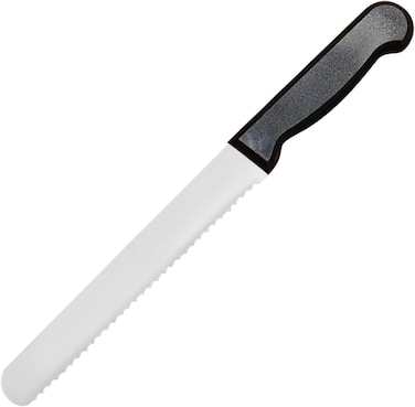 Master 8 Inch Stainless Steel Serrated Bread Knife (Black)