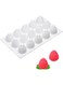 WOPODI 3D Mini Strawberry Silicone Mold, 15 Cavity Strawberry Mousse Molds for Baking Dessert Cake Chocolate Truffle Mold Pastry Fruit Shape Ice Cream Mould Blueberry Cupcakes Topper Decorating