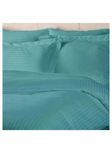 COLLECTION Stripe Single Teal Blue Duvet Cover set with Single Pillow Case 160x220 cm