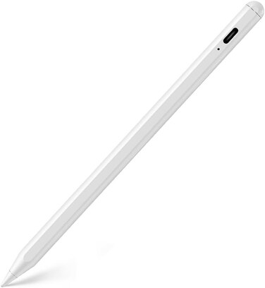 قلم أدونيت ستايلس أبيض، ملحق مغناطيسي، رفض راحة اليد، عمر بطارية طويل، شحن USB-C، خفيف الوزن وسهل الاستخدام، مصمم لنظامي أندرويد وiOS - أبيض