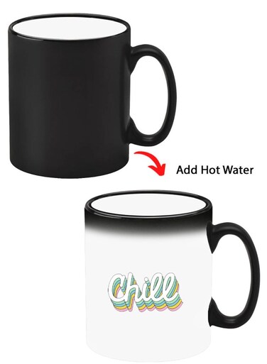 Color Changing Heat Sensitive Ceramic Mug, Image Revealed When HOT Liquid is Added! Chill