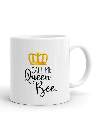 Your Wall Call Me Queen Bee Typography Printed Ceramic Coffee Mug 325ml - Perfect Gifting by Spoil Your Wall