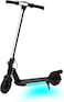 Crony Kids Foldable E-Scooter With LED Light Bar, RGB Deck Lights, Electronic Brake, LED Display, Accelerator &amp; Extended Footrest For Ages 5-12, 100Kg Max Load, Black