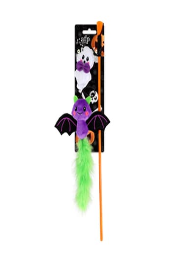 Naughty Or Trick Cat Ghost &amp; Bat Wand