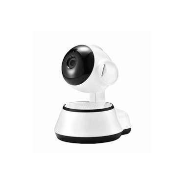 Smart Security Camera with IR Sensor, 340&deg; Pan Rotation, TF Card Slot, Two-Way Audio, White