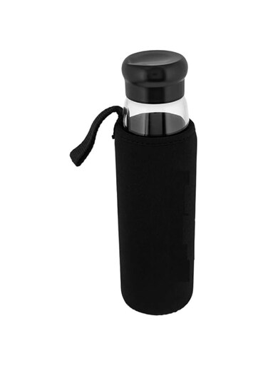 Hans Larsen Water bottle for kids, Glass water bottle with sleeve   Water bottle 500 mL, Hot water bottle with airtight Lids, water bottle bpa free, Glass water bottle for everyday use.