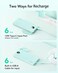 VRURC Portable Charger with Built-in Cables, 10000mAh LED Display USB C Power Bank, 5 Output 2 Input Travel Phone Charger, Slim External Battery Compatible with iPhone,Samsung,Android etc-Green
