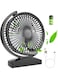 Mafiti Mini Desktop Fan, Small USB Silent Fan, 3000 mAh Rechargeable Battery, 3 Speed, Portable Table Fan for Home, Office, Travel (black)