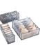 ELECDON Foldable Underwear Organizer Set - 3 Compartment Storage Boxes for Bras, Socks, Ties &amp; Belts - Multi-Grid Drawer Dividers for Neat Storage