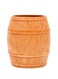 Ceramic Barrel Tiki Mug 510ml, Handcrafted Tropical Beverage Cup, Light Brown