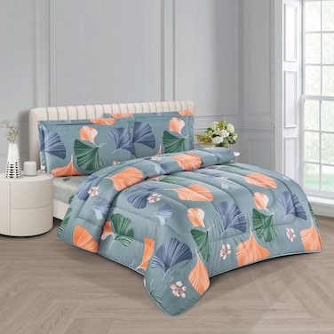 STARGOLD Microfiber Solid 4 Pieces Comforter Set Fitted Sheet, Pillowsham, Comforter 170X230 CM King Size Mattress SG-CP2016