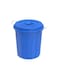 30L Round Plastic Drum With Lid 54 x 65 cm (Blue) Blue 30.0Liters
