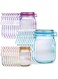 Arabest Mason Jar Zipper Bags, Multi-size Bottle Pattern Reusable Ziploc Bags, Reusable Airtight Seal Leak-proof Portable Food Snack Save Storage Pouch Bag for Travel Picnic Camping and Kids (30pcs))