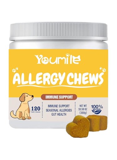 Allergy &amp; Immune Probiotics for Dogs, Support Seasonal Allergies, Gut &amp; Digestive Health Pet allergy chewable dog Immune seasonal allergy support supplement