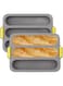 Tazweeq 2 Pcs Silicone Baguette Pan, Nonstick French Bread Baking Pan, 3 Wave Long Loaf Toast Mold Baking Tray Baguette Pan, for Oven Baker