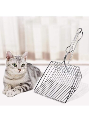 Volwco Cat Litter Scoop, Stainless Steel Cat Litter Shovel with Ergonomic Handle, Cat Litter Scooper Sifter for Efficiently Cleaning