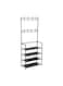 Portable Shoe Rack RF12781 with 4 Shelves and 8 Hooks, 10 kg Capacity, Strong Metal Rods, Easy to Assemble Multi-Purpose Storage for Shoes, Cap, and other Accessories