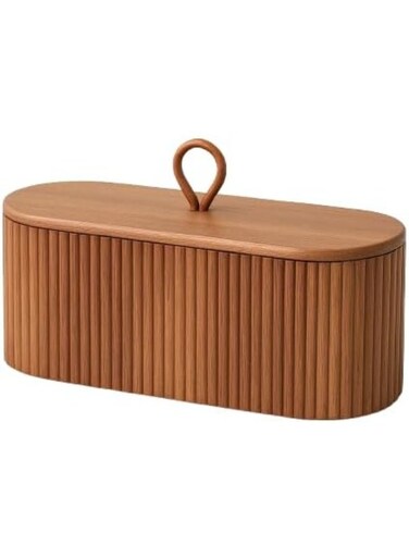 B&amp;S Acacia Wooden Bathroom Storage Box 26 10 11.5 cm Rustic Organizer with Lid, Multi-Purpose Natural Wood Container for Toiletries, Vanity, Kitchen &amp; Home D cor