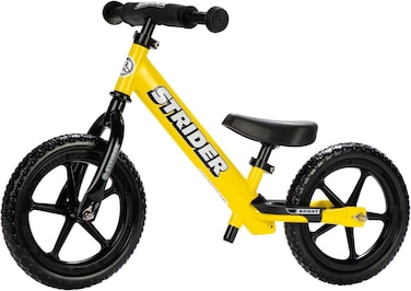 Strider 12&rdquo; Sport Bike - No Pedal Balance Bicycle for Kids 18 Months to 5 Years - Includes Safety Pad, Padded Seat, Mini Grips &amp; Flat-Free Tires - Tool-Free Assembly &amp; Adjustments