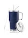 DYNAMIC SE 30 oz Navy Tumbler With Handle, Double Wall Stainless Steel Vacuum Insulated Travel Mug with Splash-Proof Lid Metal Straw and Brush