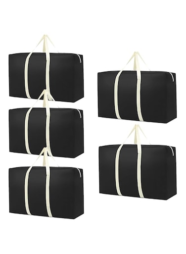 HIHIDAY 5 Pack Moving Bags Extra Large Storage Bags, Moving Supplies, Large Storage Bags with Sturdy Handles for College Move in, Totes for Storage and Camping (5)