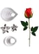 BPNHNA 18pcs Gumpaste Flower Mold Austin Rose Petal Calyx Leaf Cutter Set Sugarcraft Fondant Modelling Tools for Cake Decorating, Chocolate, Soap, Gum paste