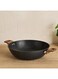 Box Shallow Pan - Black with Wooden Handle