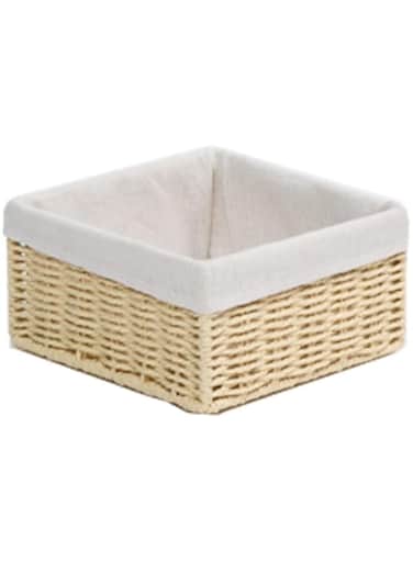 Homesmiths Storage Basket Natural with Liner 20 x 20 x 10 cm