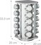 Spice Carousel, 20 Spice Jars, 360&deg; Rotatable, Stainless Steel, Glass, HBT: 33.5 x 20 x 20 cm, Silver