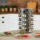 Spice Carousel, 20 Spice Jars, 360&deg; Rotatable, Stainless Steel, Glass, HBT: 33.5 x 20 x 20 cm, Silver