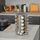 Spice Carousel, 20 Spice Jars, 360&deg; Rotatable, Stainless Steel, Glass, HBT: 33.5 x 20 x 20 cm, Silver