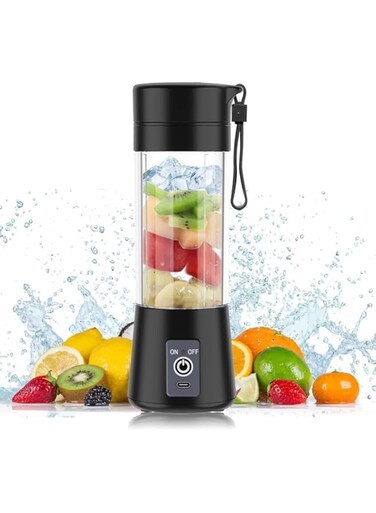 Azonee Portable Blender, Smoothie Blender Personal Mini Blender Shakes and Smoothies Rechargeable Home Travel Fruit Juicer Cup with 14 Oz BPA Free Travel Cup and Lid Mini Mixing Shaker Bottle, 380ml