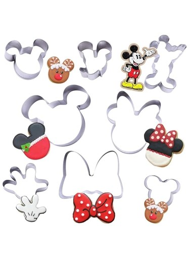 TERRIFI 8 Pack Cookie Cutters Themed of Toy Mouse, Stainless Steel Sandwich Cake Cutter Set Baking Molds