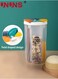 Grain Storage Container,4-Grid Airtight Cereal Storage Container,2.5L Kitchen Food Storage Container With Lids And Compartments For Grain, Sugar,Flour,Rice,Nuts,Snacks