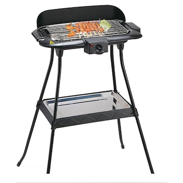 2000W Electric BBQ Grill with Stand, Adjustable Thermostat, Easy Clean Indoor &amp; Outdoor Grill