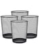 Goodwill Tech Recycling Dustbins, Pack of 4 Metal Mesh Dustbins waster Basket for Home, Office - Black