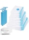 PESCADOR Vacuum Storage Bags - Pack of 18 [3Jumbo/6 Large/6 Medium/3 Pumps] Re-usable Travel Compression Storage bags for clothes, comforters &amp; blankets-Space Saver Bags with Hand Pump